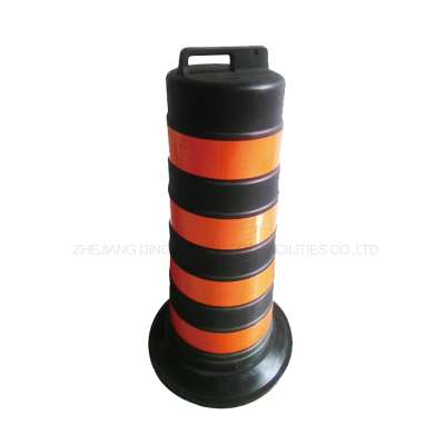 Plastic Portable  Stackable Traffic Water Filled Barrier PE Road Safety Drum Black Barrel For Sale